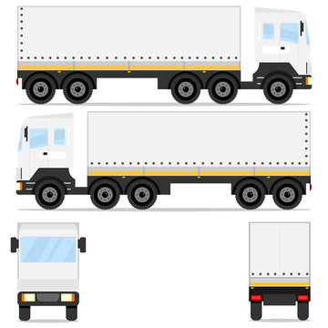 Delivery. Cargo Truck. A big truck from different directions.