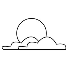 Sun and clouds icon vector illustration graphic design