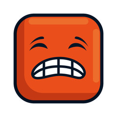 angry face emoji character vector illustration design