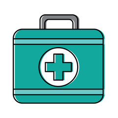 Obraz premium kit first aid medical equipment icon vector illustration