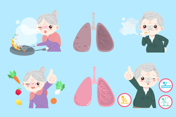 old people with lung health