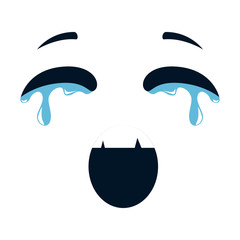 crying face emoji character vector illustration design
