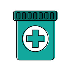 medical bottle capsule healthcare pharmacy vector illustration