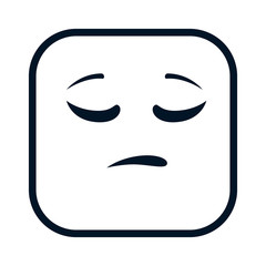 sad face emoji character vector illustration design