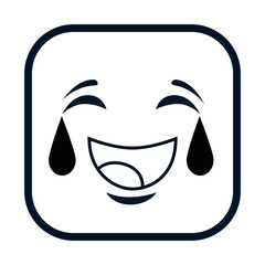 very happy emoji kawaii character vector illustration design
