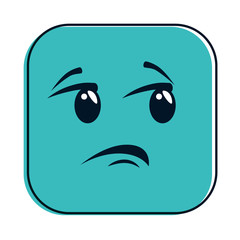 terrified face emoji character vector illustration design