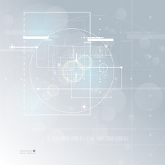 Abstract technology background with various technological elements. Vector illustration.