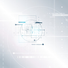 Abstract technology background with various technological elements. Vector illustration.