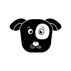 cartoon dog head pet animal icon vector illustration