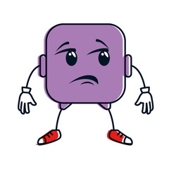 sad face emoji character vector illustration design