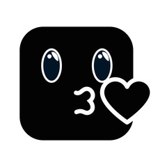 kissing face emoji character vector illustration design