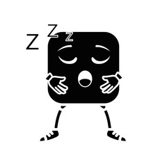 asleep face emoji character vector illustration design