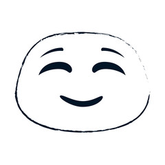 happy emoji kawaii character vector illustration design