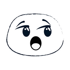 terrified face emoji character vector illustration design