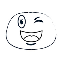 happy emoji kawaii character vector illustration design