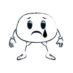 crying face emoji character vector illustration design