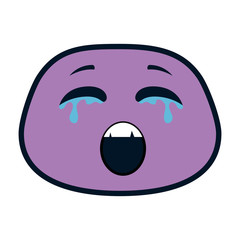 crying face emoji character vector illustration design