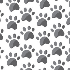 Fototapeta na wymiar pet paw animal seamless pattern vector illustration
