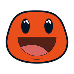 happy emoji kawaii character vector illustration design