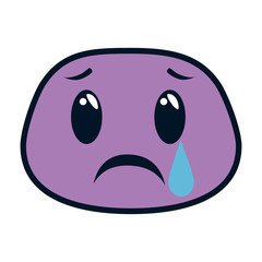 crying face emoji character vector illustration design