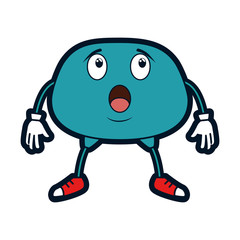 terrified face emoji character vector illustration design