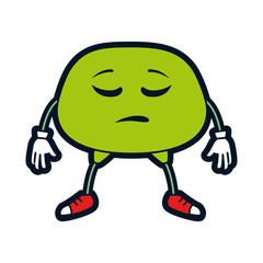 sad face emoji character vector illustration design