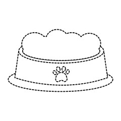 pet bowl with food diet nutrition vector illustration