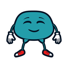 happy emoji kawaii character vector illustration design
