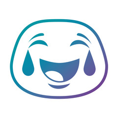 very happy emoji kawaii character vector illustration design