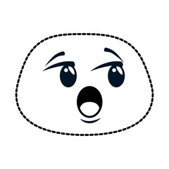 terrified face emoji character vector illustration design