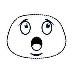 terrified face emoji character vector illustration design