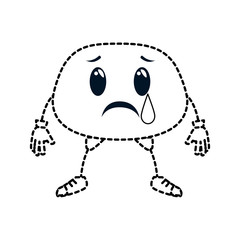 crying face emoji character vector illustration design