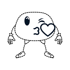 kissing face emoji character vector illustration design
