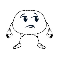 sad face emoji character vector illustration design