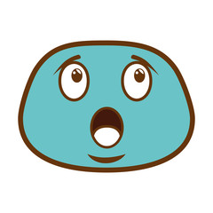 terrified face emoji character vector illustration design