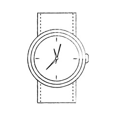 round wristwatch accessory time fashion icon vector illustration