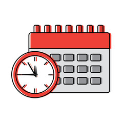 business clock time and calendar icon vector illustration