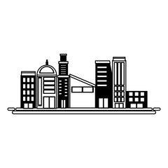 Obraz premium block with buildings icon