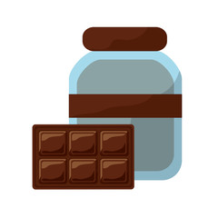 chocolate cocoa bottle and bar food vector illustration