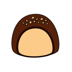 chocolate candy chips sweet dessert icon vector illustration
