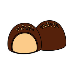 two chocolate candy snack sugar sweet cream vector illustration
