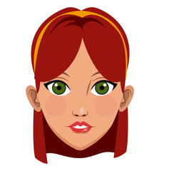 Beautiful woman face cartoon icon vector illustration graphic design