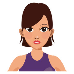 Beautiful woman profile cartoon icon vector illustrationgraphic design