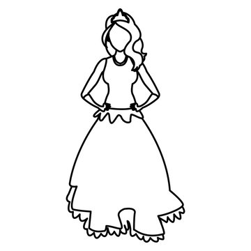 Beautiful princess cartoon icon vector illustrationgraphic design