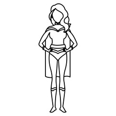 Woman superhero cartoon icon vector illustrationgraphic design