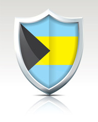 Fototapeta premium Shield with Flag of Bahamas