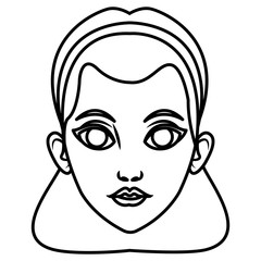 Beautiful woman face cartoon icon vector illustrationgraphic design