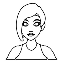 Beautiful woman profile cartoon icon vector illustrationgraphic design