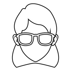 Woman face with sunglasses icon vector illustrationgraphic design