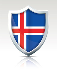 Shield with Flag of Iceland